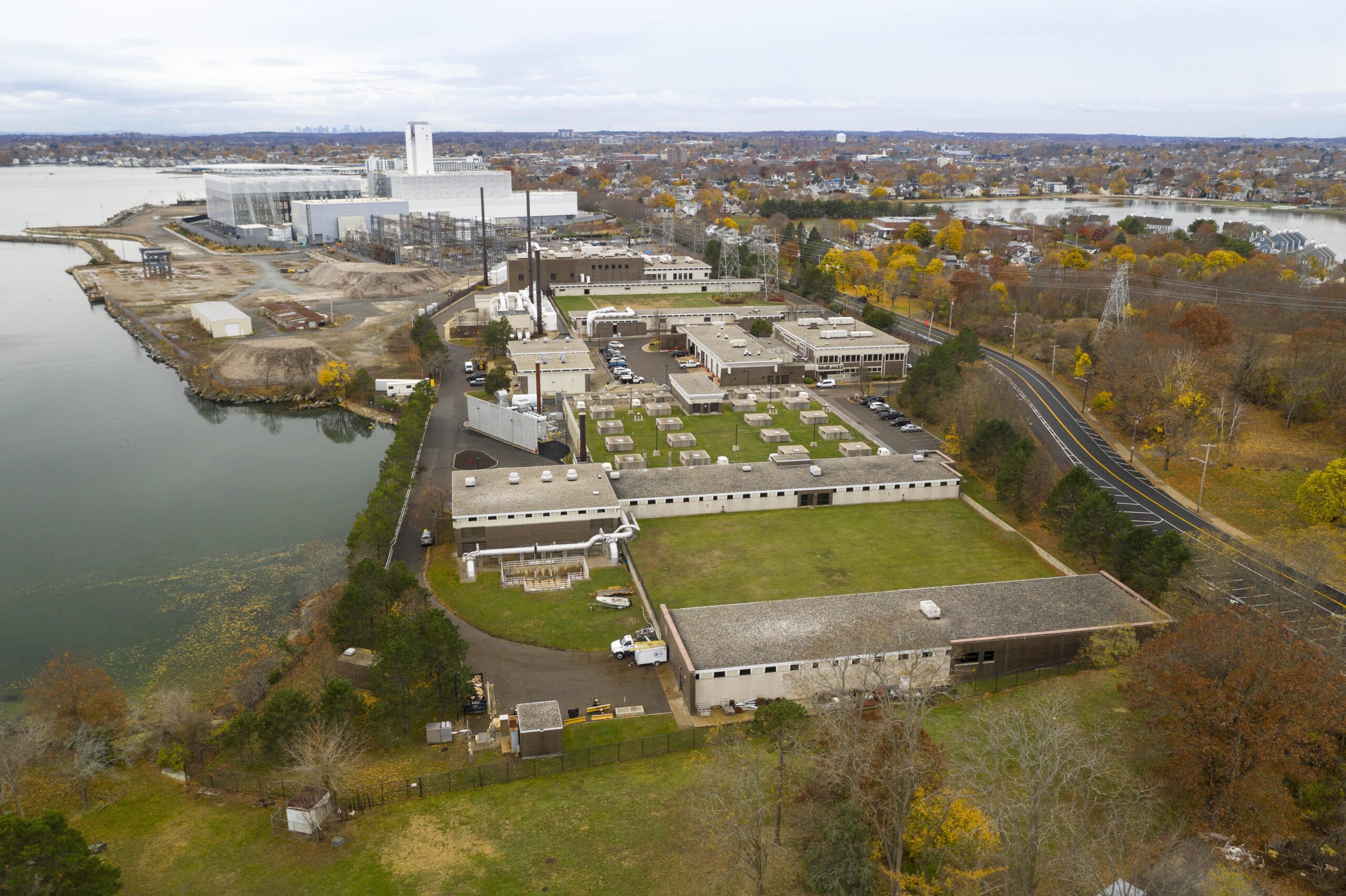This is an aerial view of the water treatment plant.